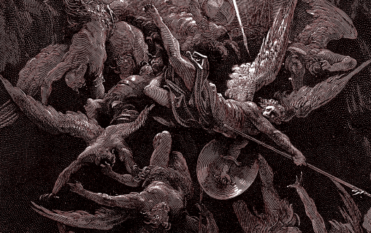 Paradise Lost engraving by Gustav Dore