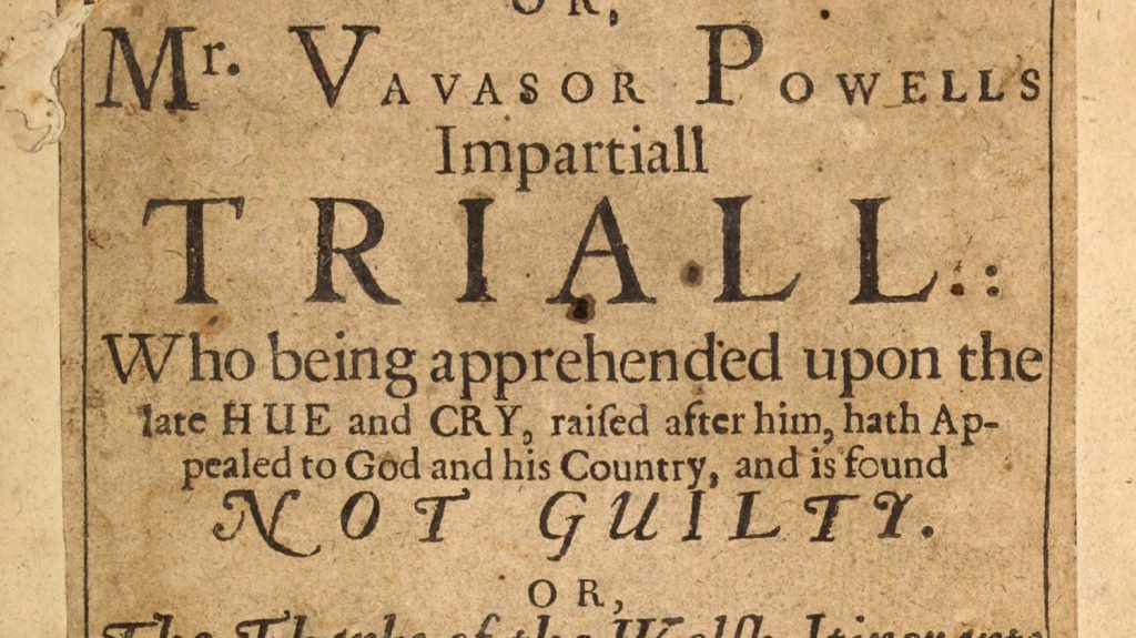 Vavasor Powell trial bill