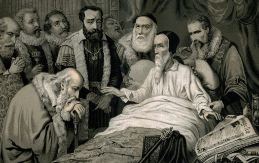 Engraving of Calvin's last moments