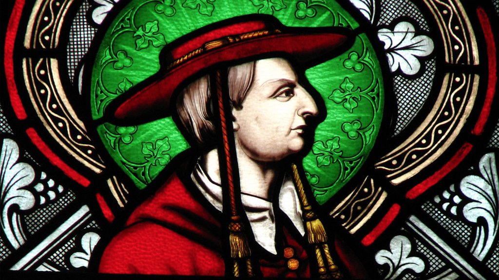 Cardinal Charles Borromeo wearing a red galero