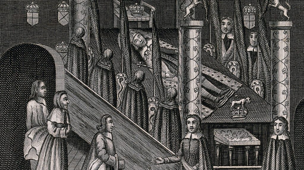 Oliver Cromwell lying in state