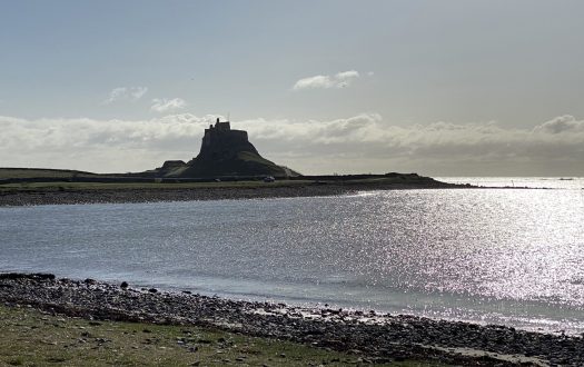 Lindisfarne Castle seen from the shore