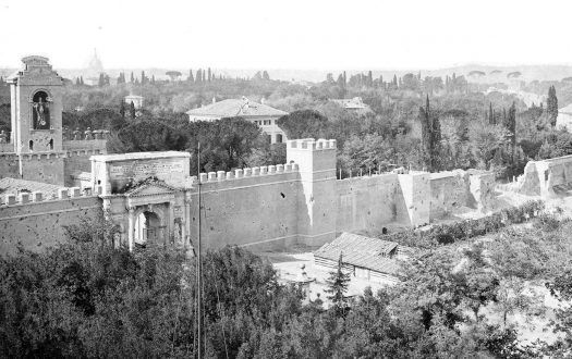 Breach in the city wall of Rome at the Porta Pia in 1870